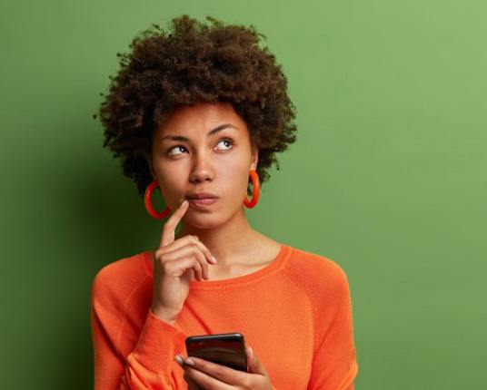 Lady thinks something over