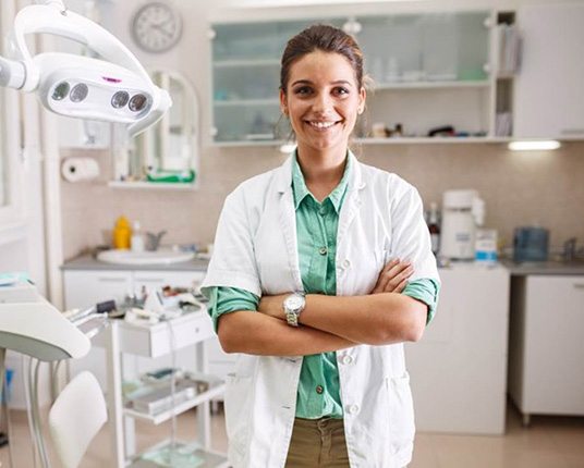 Dentist smiles