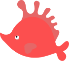 Animated small red fish
