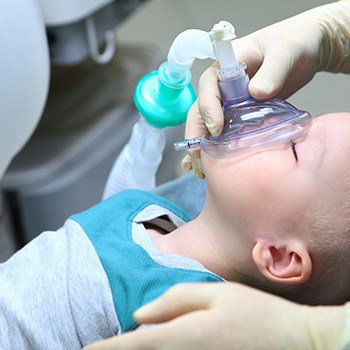Young child receiving deep dental sedation