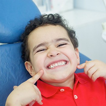 Young smiling boy at dentist
