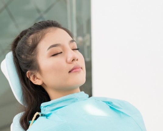 Dental patient relaxing under sedation dentistry